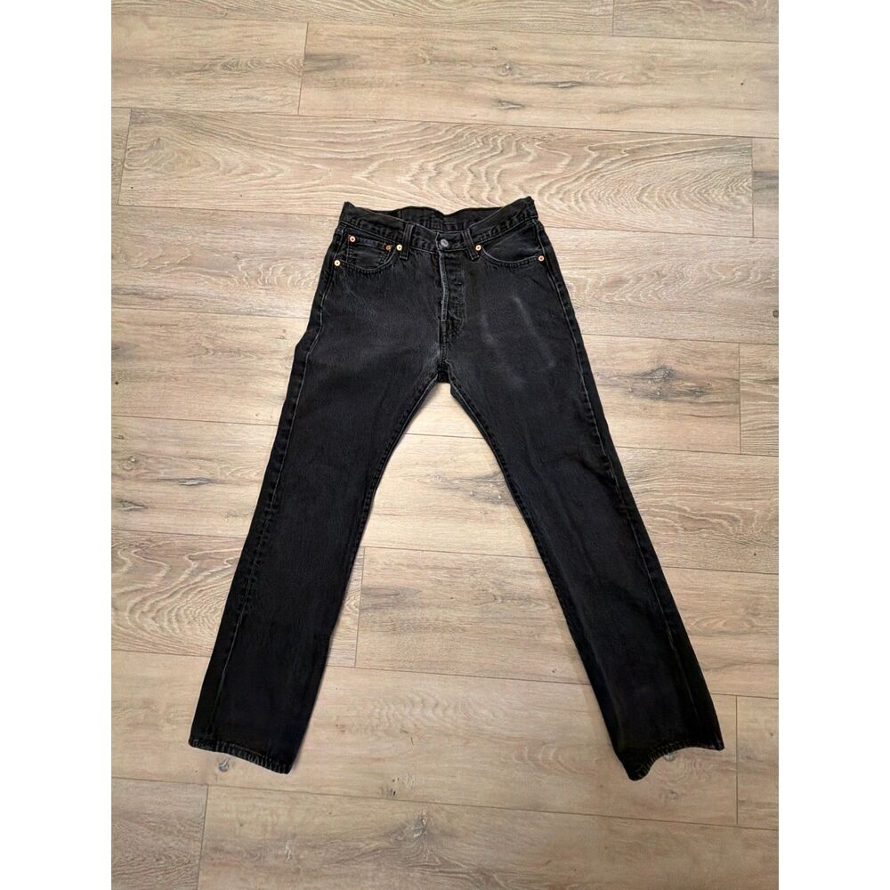 Levi’s 501 Black Jeans W30 L32 100% Cotton Straight Leg Button Fly
